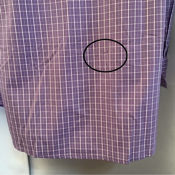 Nick Graham Shirt Men’s Medium Neck 15.5 Collared Long Sleeve Purple/White/Grey - Picture 5 of 8